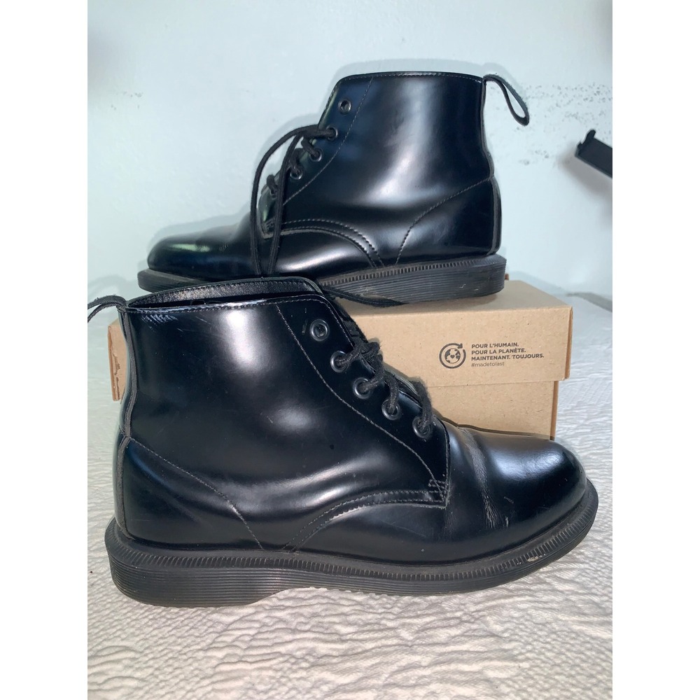 Dr. Martens Emmeline Black Leather 5 Eye Ankle Boots Womens Size 6 US 37 EU